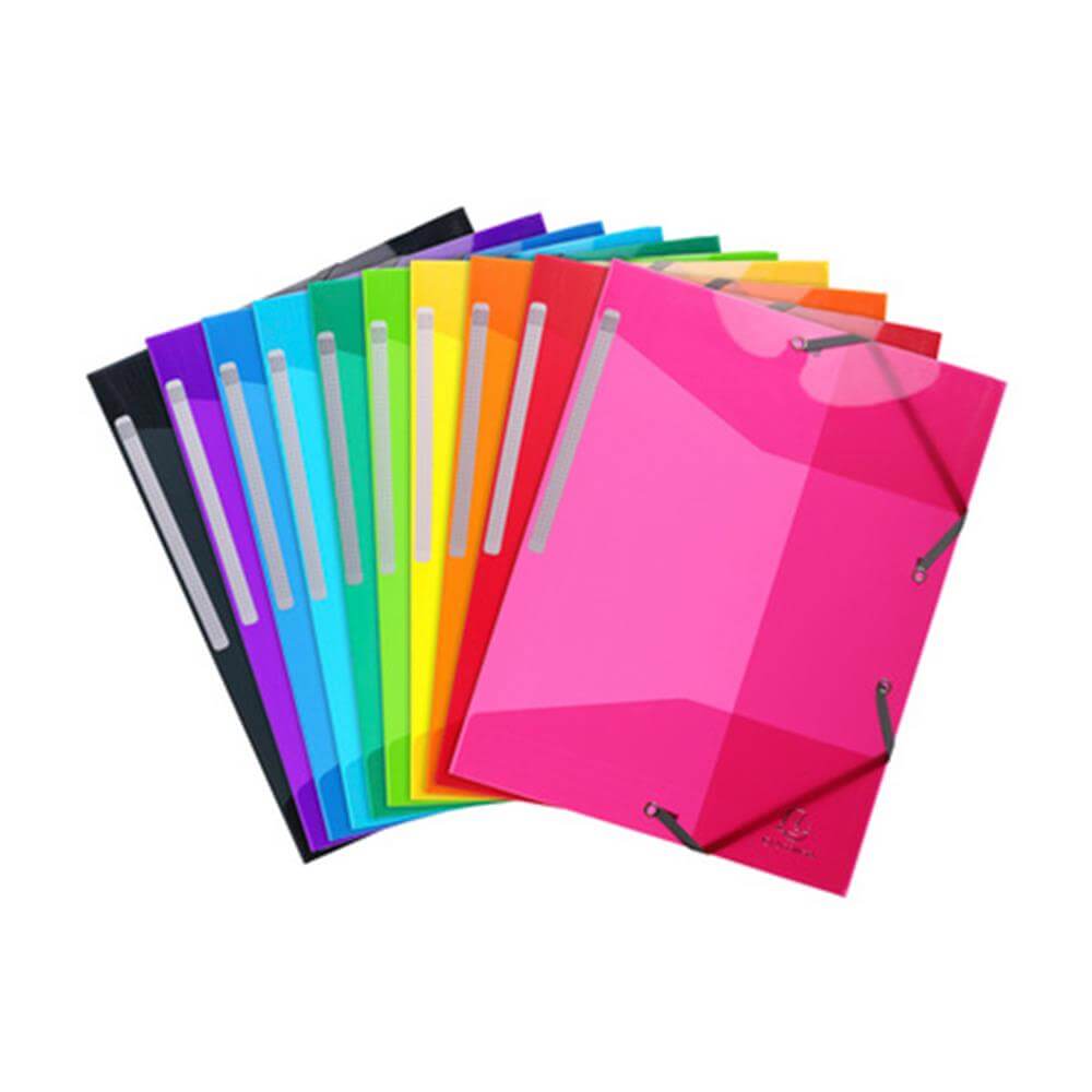 Clairefontaine 3-Flap Elasticated Two-Tone Folder 24 x 32 cms - Assorted
